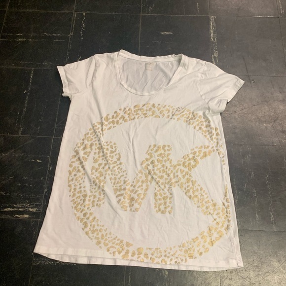 Michael Kors Tops - Michael Kors Gold Foil Cheetah Shirt